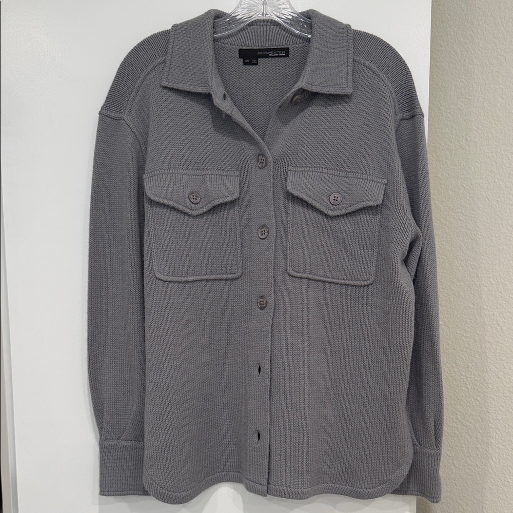 360 Sweater Button-Up Gray Cardigan